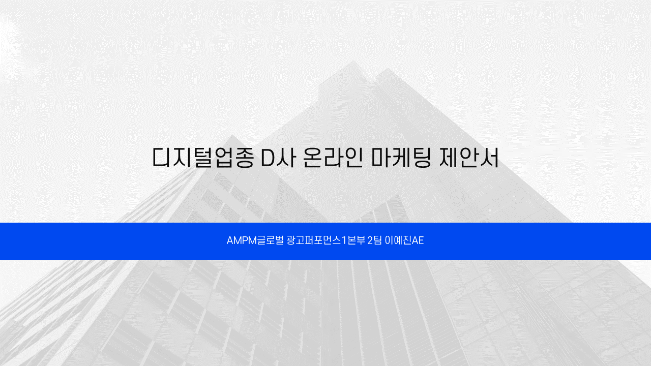 디지털업종 D사 온라인 마케팅 제안사례 