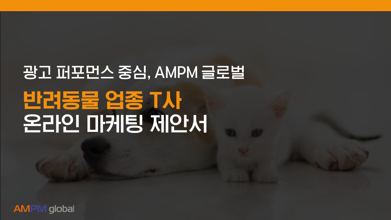 반려동물 업종 T사 온라인 마케팅 제안 사례